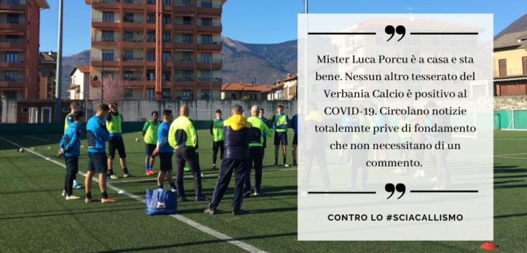 Verbania Calcio Mister Luca Porcu COVID-19